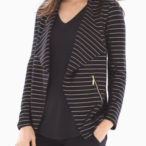 Soma Jackets & Blazers - 🔥 New! Soma French Terry Zipper Detail Jacket Gold Glitz Stripe🔥